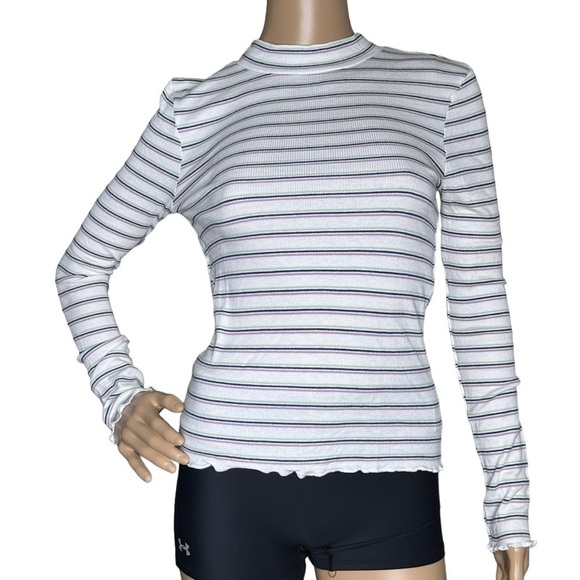Hippie Rose striped mock neck tee, NWT, medium - Picture 1 of 8